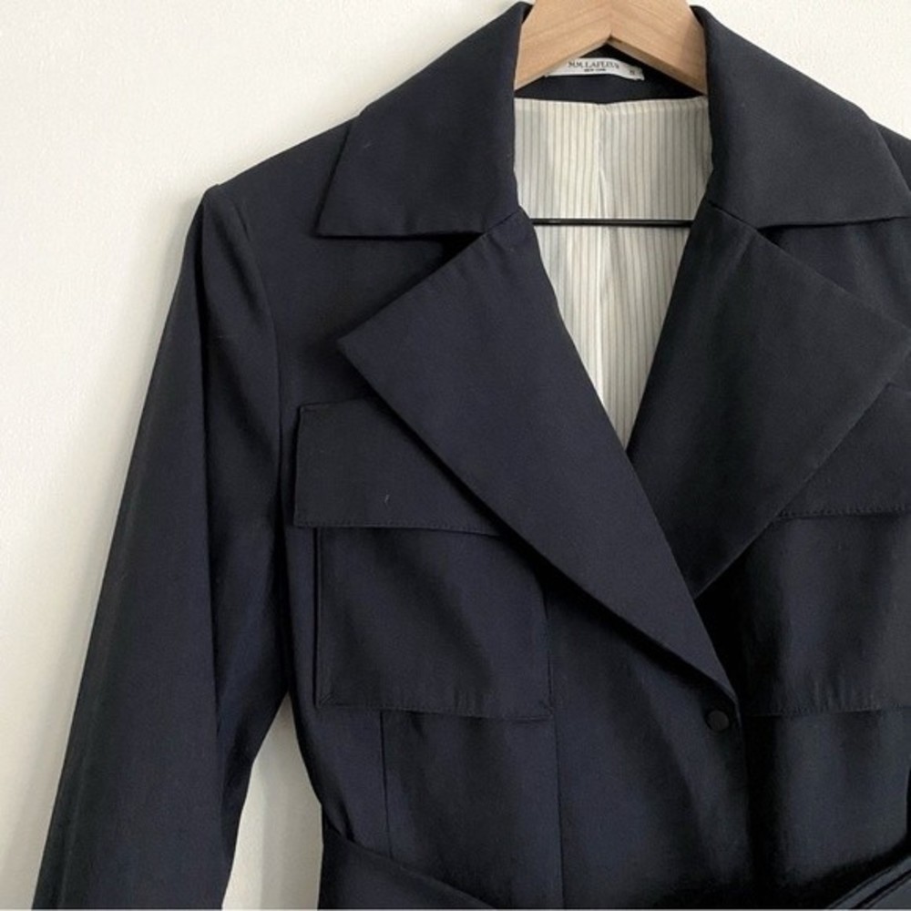 MM LAFLEUR Virgin Wool Mercer Parka belted double breasted blazer jacket size XS - Picture 5 of 13